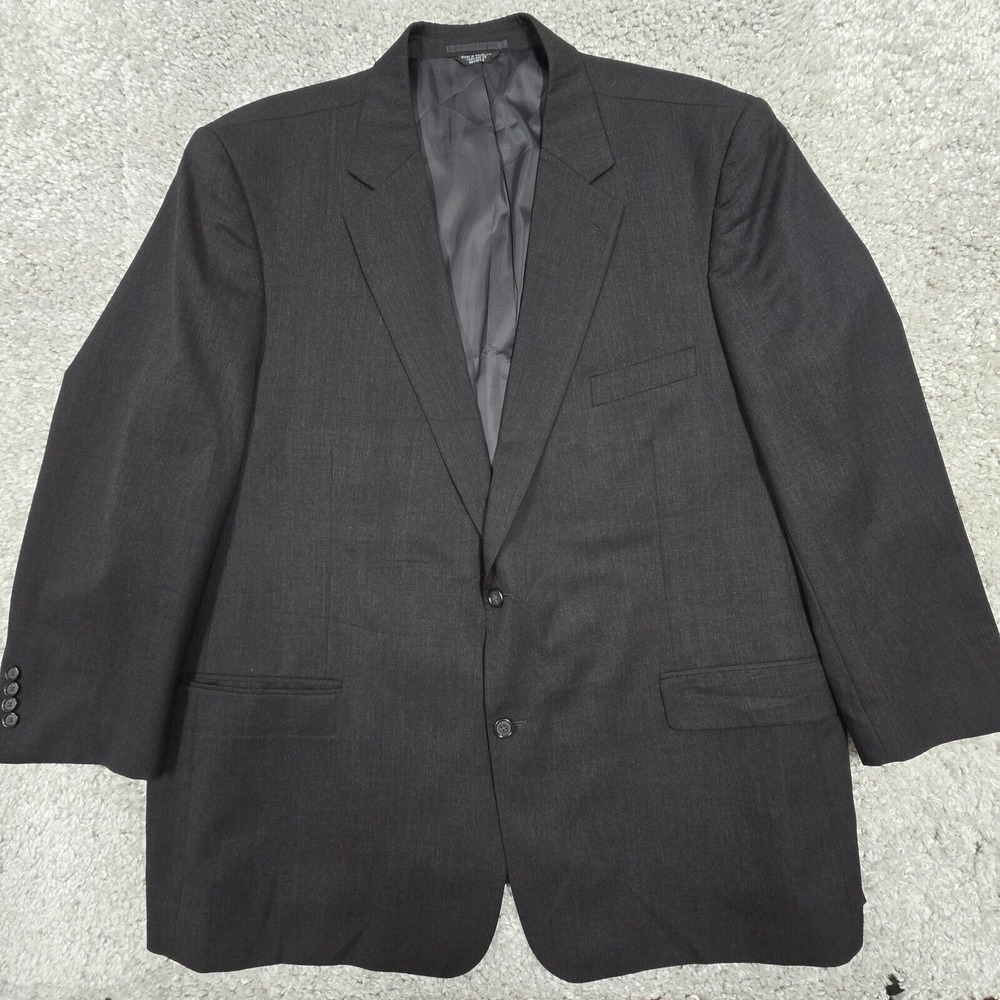 Oak Hill Mens Wool Sport Coat Blazer Size 54R Gray Business Formal Classic‎